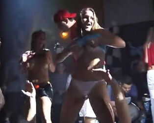 Hotties go wild at midnight bash, titties and teases unleashed